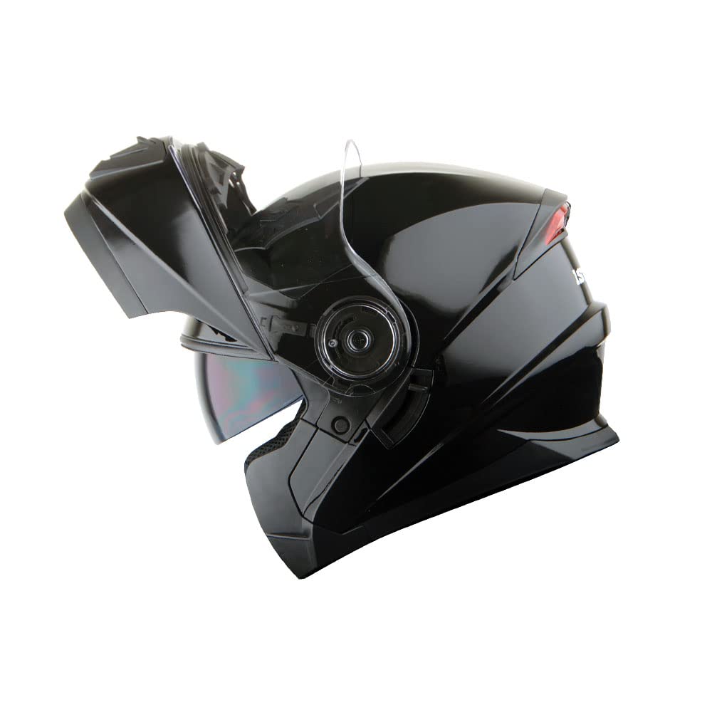 1Storm New Motorcycle Bike Modular Full Face Helmet Dual Visor Sun Shield: Glossy Black