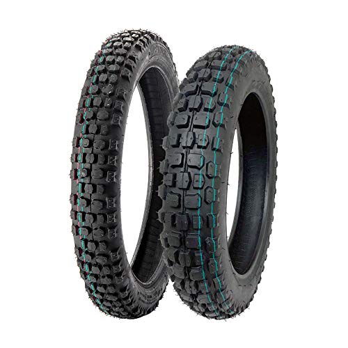 MMG Dirt Bike Tire Set - Front 2.50-14 & Rear 3.00-12 - Off Road Performance