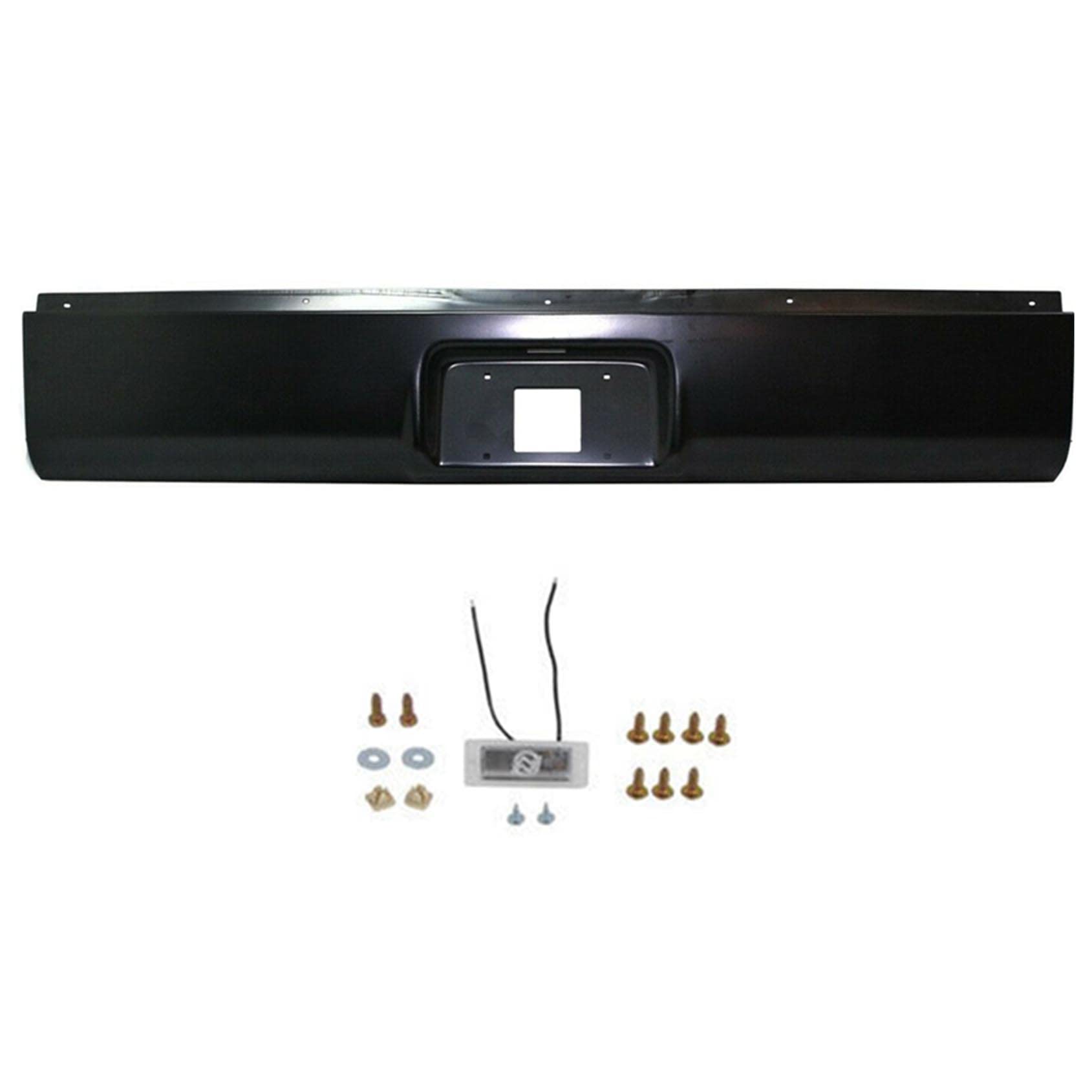 ANTUKO Rear Bumper Roll Pan Steel with License Plate Light for 1999-2007 Silverado/Sierra, Black, Alloy Steel