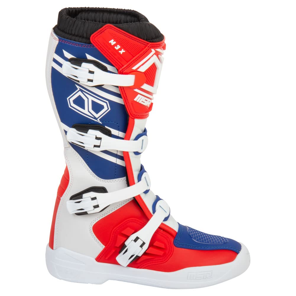 MSR M3X Motocross Boot (8, Red/White/Blue)