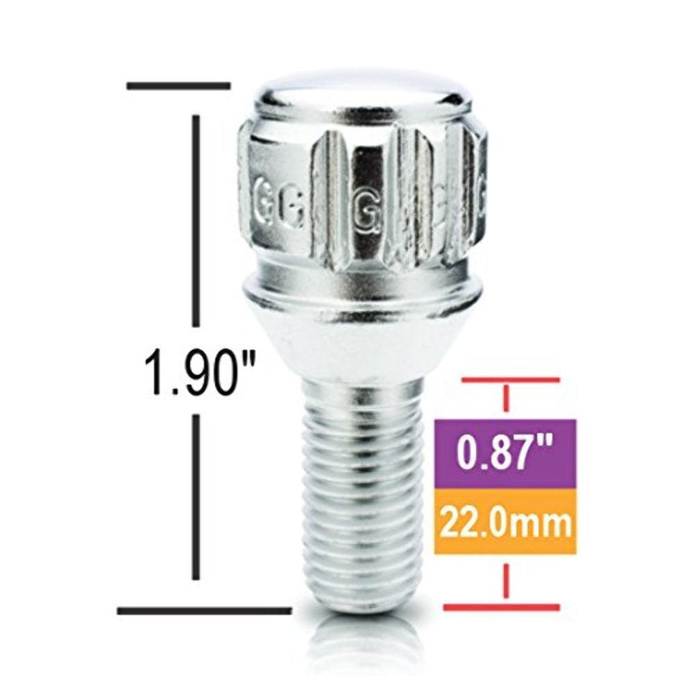 Gorilla Automotive 47124N 12Mm X 1.25 Thread Size Cone Seat Lug Bolt Wheel Lock, (Set Of 4)