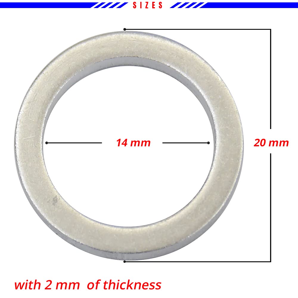 Mean Mug Auto 82521-15167A 20X Oil Pan Drain Plug Gaskets - Crush Washers - Compatible With Hyundai, Kia - Replaces Oem #: 21513