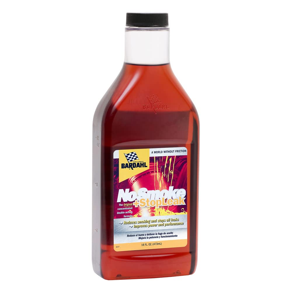 Bardahl 2117 Nosmoke + Stopleak Motor Oil Additive - Treatment For Oil Burning & Excessive Exhaust Smoke - Engine Oil Leak Seale