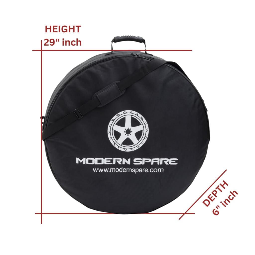 Modern Spare Compact Spare Tire Kit - Complete Kit for 2020-2025 Tesla Model Y, Black, Aluminum with Carrying Case