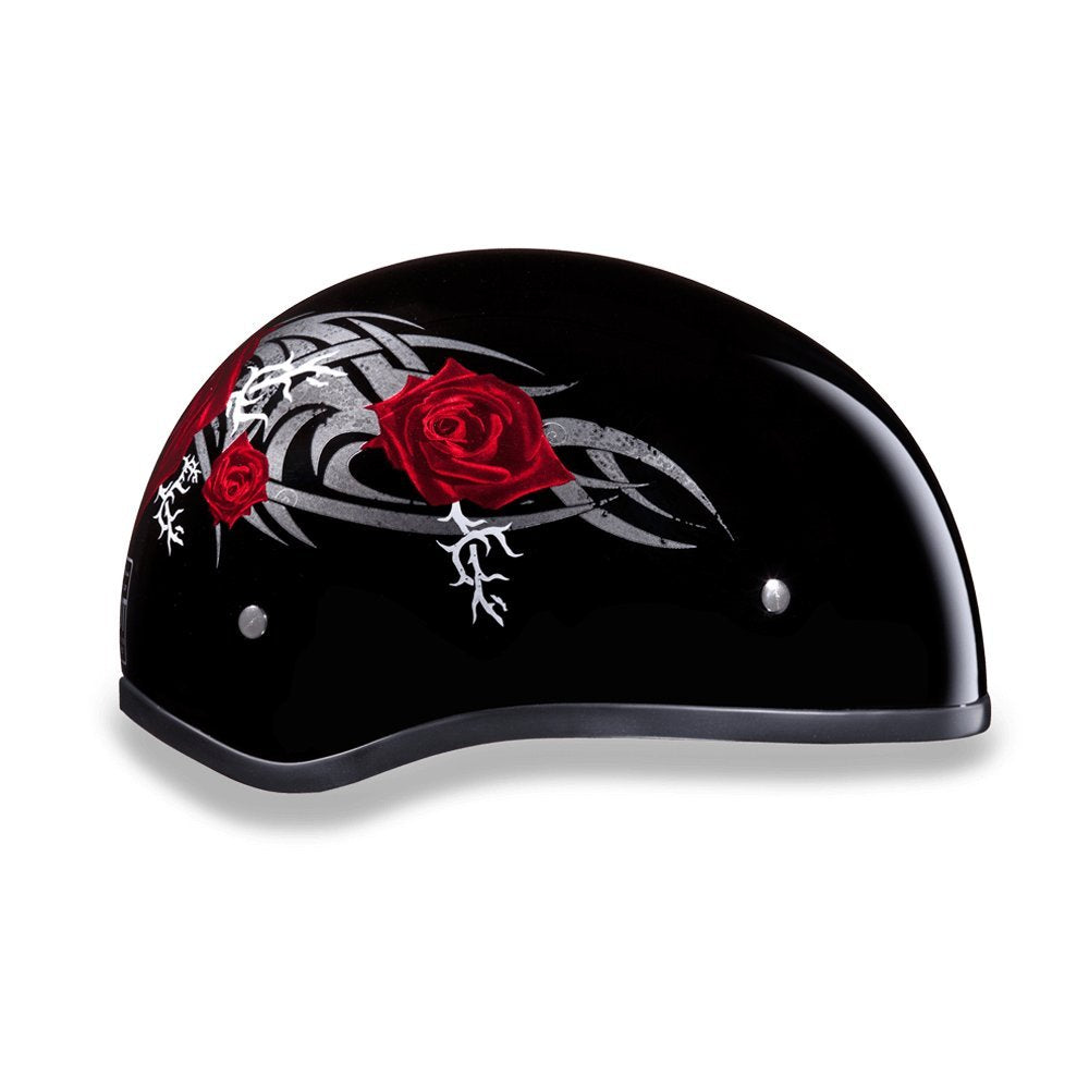 Daytona Helmets Half Skull Cap Motorcycle Helmet - Dot Approved [Rose] [Xs]