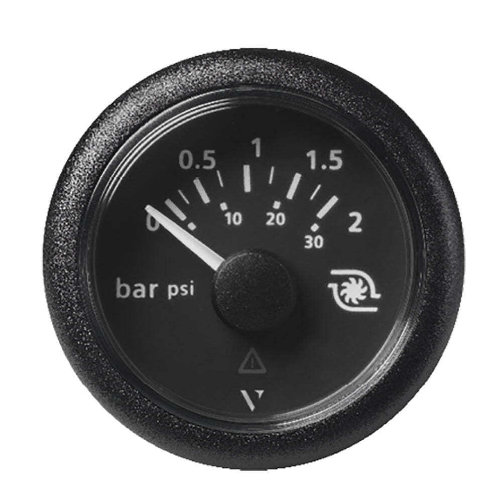Veratron 52Mm (2-1/16'') Viewline Boost Pressure Gauge 2 Bar/30 Psi - Black Dial & Round Bezel