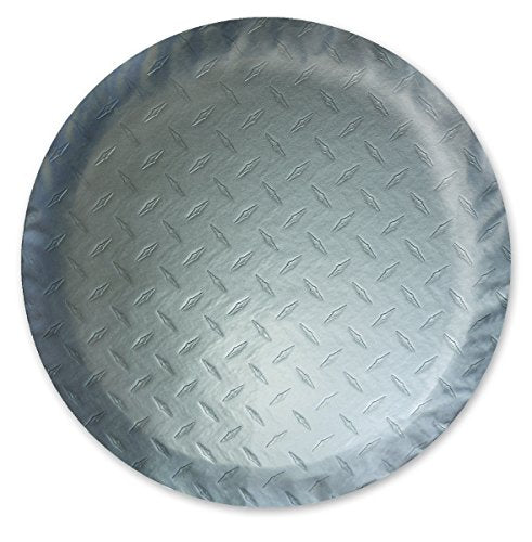 Adco 9757 Silver Diamond Plated Steel Vinyl Spare Tire Cover J, (Fits 27 Diameter Wheel)