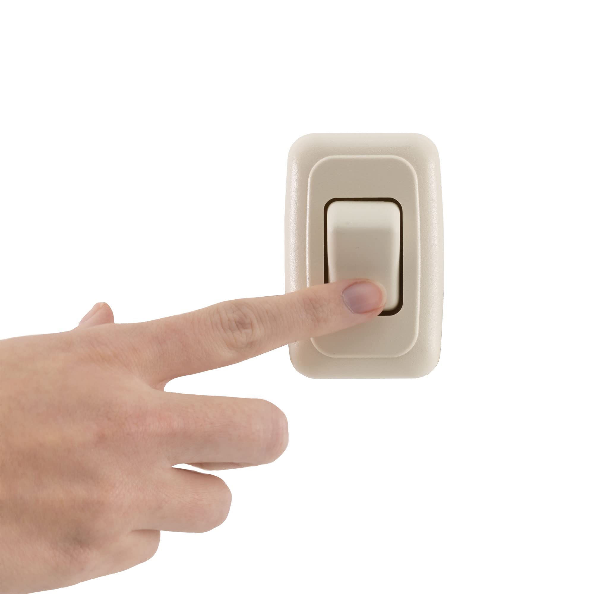American Technology Components Single Spst On-Off Switch With Bezel, 12-Volt, For Rv, Trailer, Camper (Almond)
