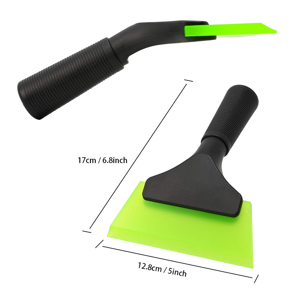 FOSHIO Shower Mirror Squeegee with Extra Blue Rubber Blade, Non-Slip Handle, Model 13 - Ideal for Auto Window Tinting and Home Use