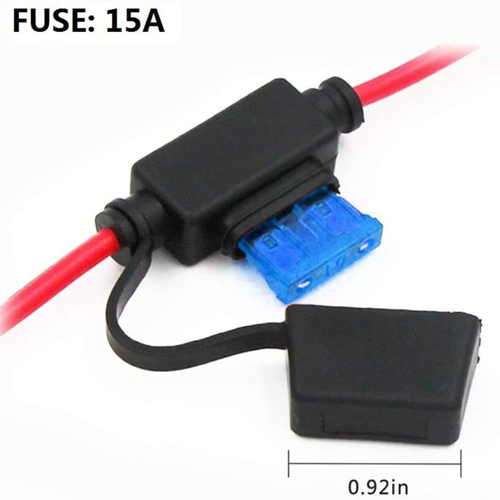 SPARKING 6FT Car Cigarette Lighter Plug Extension Cable with 15A Fuse - 12V Eyelet Terminals