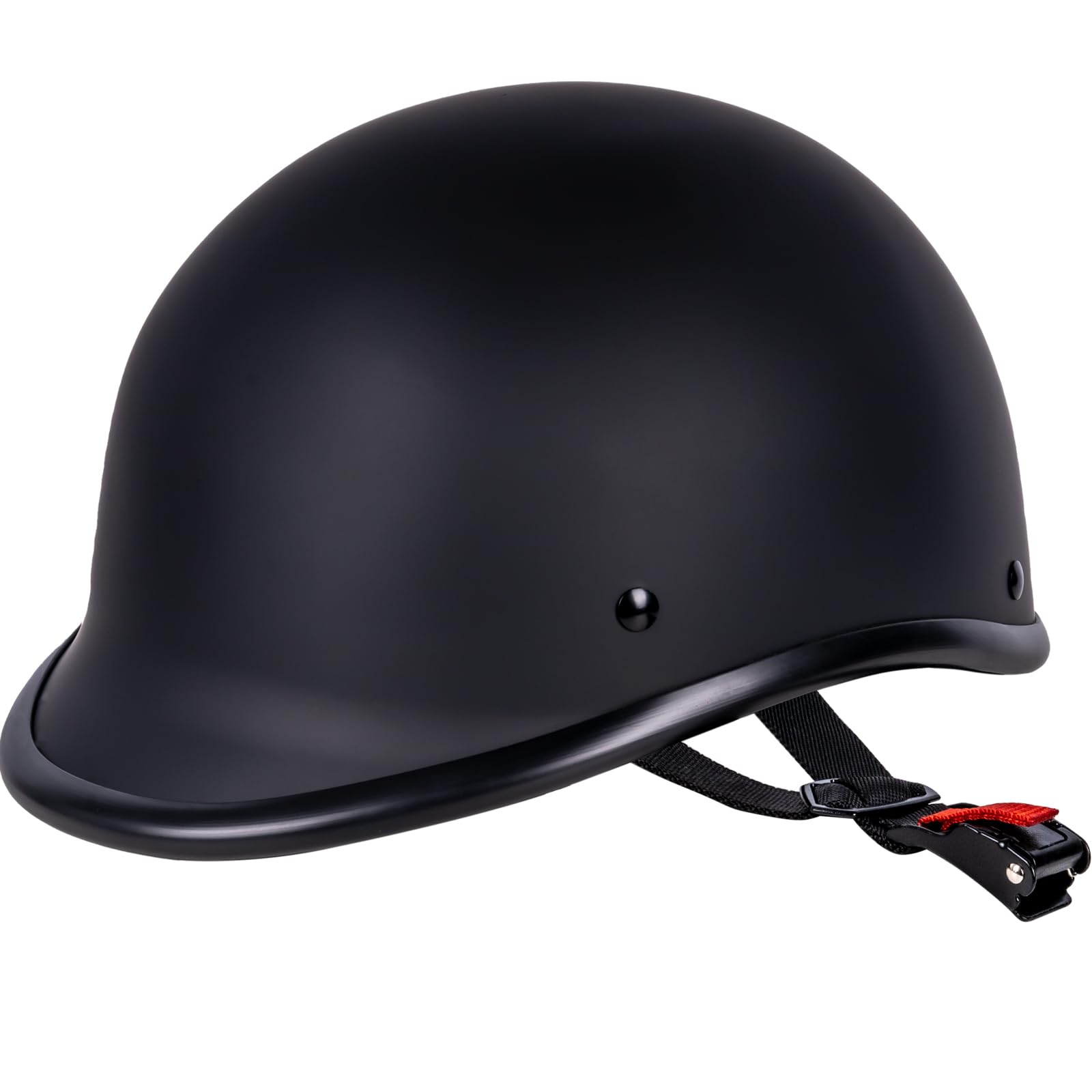 Yesmotor Half Shell Motorcycle Helmet - DOT Approved, Small, Light Black