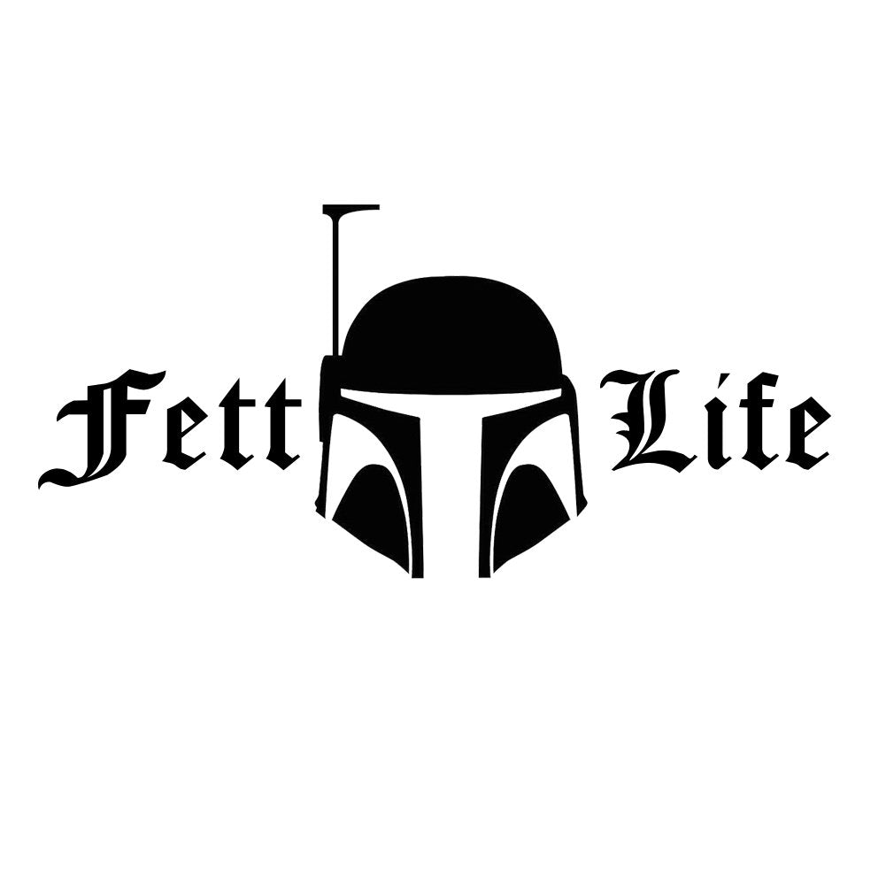 Funny Boba Fett Life Hemlet Silhouette 6 Vinyl Sticker Car Decal (6 Black)