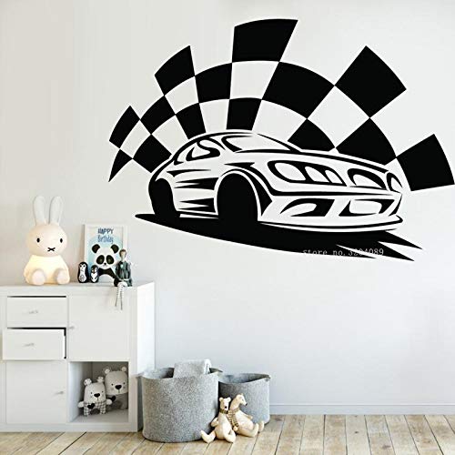 Gadgets Wrap Vinyl Decal Sticker Race Car Chequered Flag Wall Sticker (Item Finish Size : 38Cm X 56Cm)