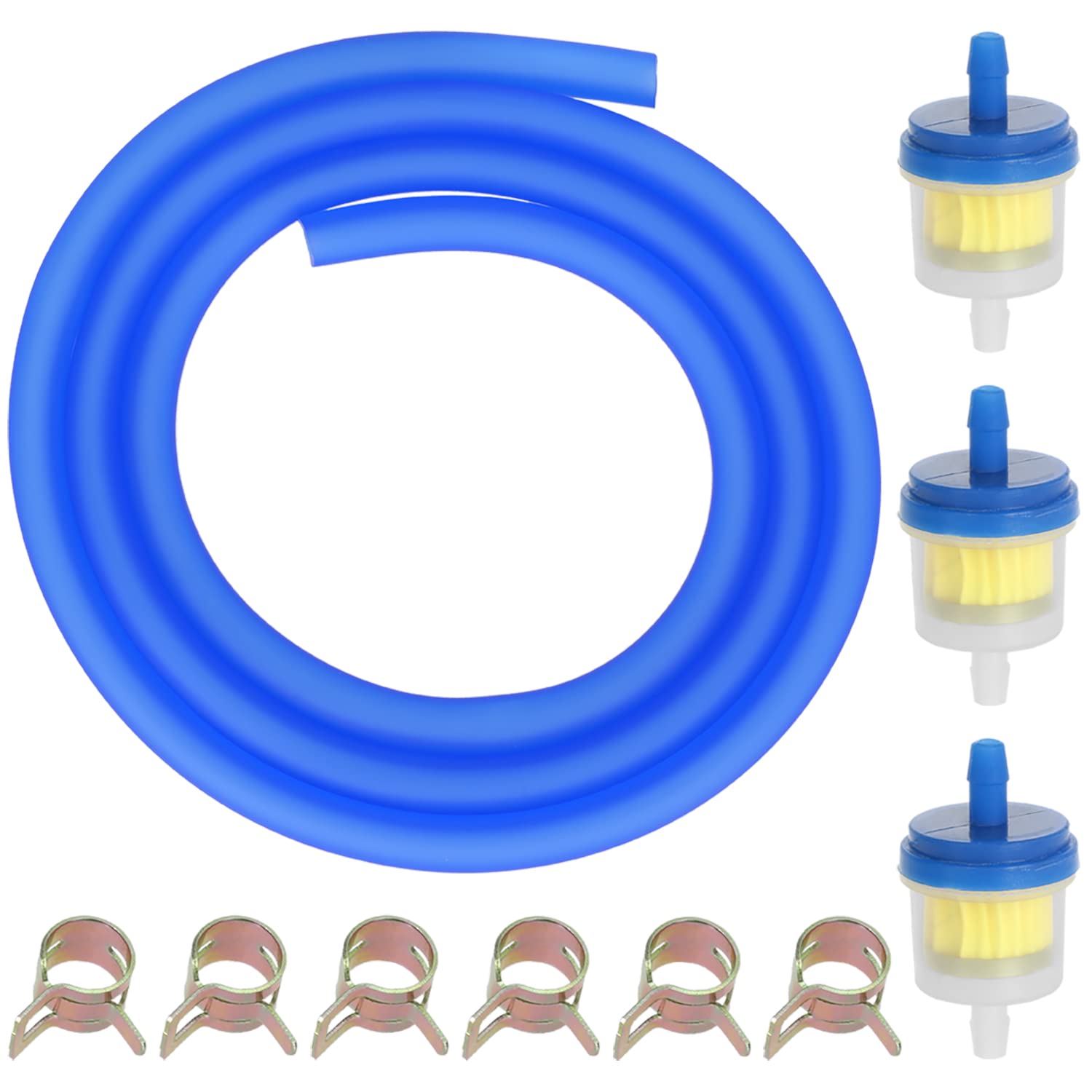Grehua Dirt Bike Fuel Line & Filter Compatible With Gy6 49Cc 50Cc 90Cc 110Cc 125Cc 150Cc Ssr Taotao Apollo Atv Trailmaster 150 Xrs Go Kart Pitbike Scooter Moped Motorcycle Dune Buggy Parts Blue