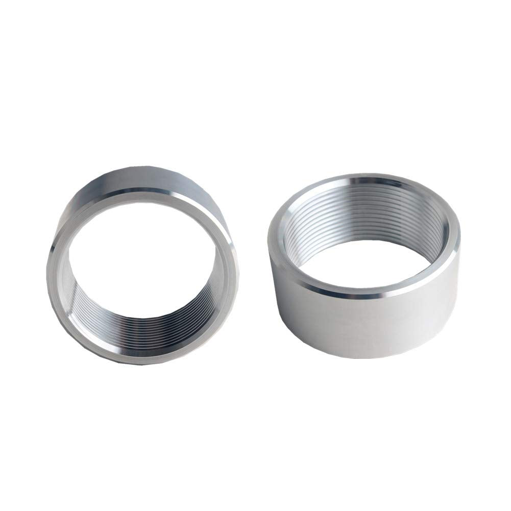 DEWHEL Aluminum 2 Inch NPT Female Thread Weld On Pipe Fitting Bung - Silver