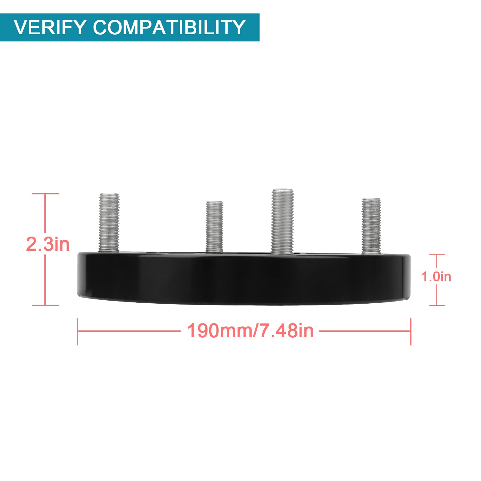 IRONTEK 4x156mm ATV Wheel Spacers 1''(25mm) Thickness with 12x1.5 Studs 131mm Hub Bore Fit for Polaris Sportsman 400 500 600 700