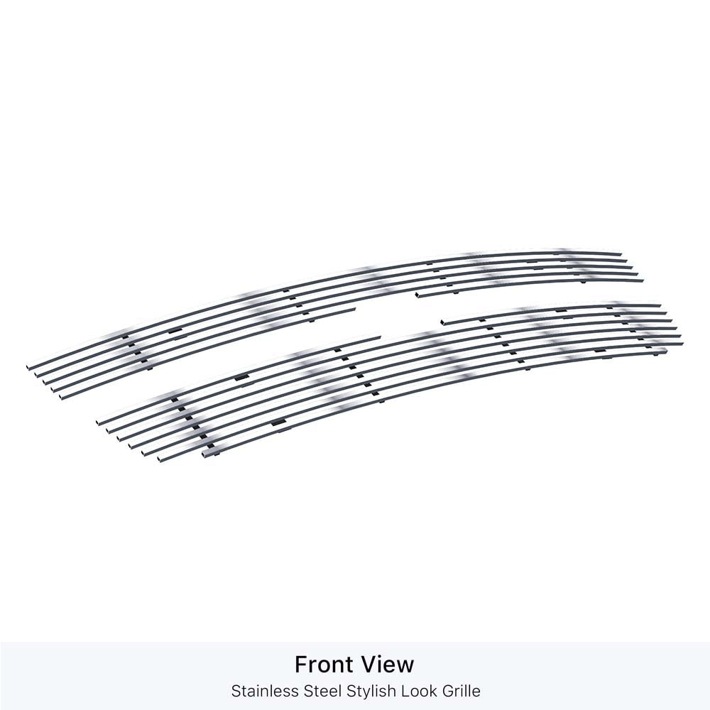 Aps Compatible With Chevy Silverado 1500 2007-2013 Main Upper Stainless Black Horizontal Billet Grille Insert C65766H