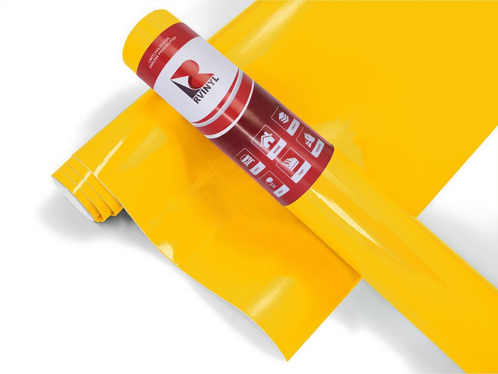 3M 2080 G15 Gloss Bright Yellow (5Ft X 30Ft) Vinyl Wrap Film Sheet With Air-Release For Cars, Trucks & More (150Sq Ft Roll)