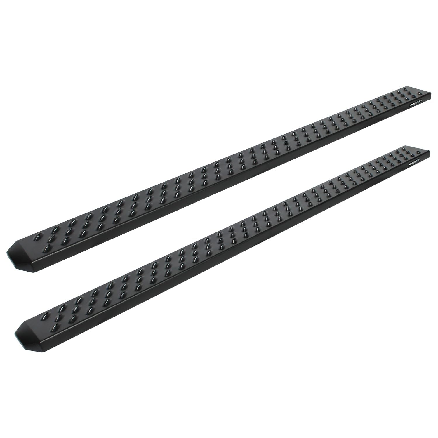 Raptor Series Running Boards Steps 6.5In Wide Sawtooth Grip Black Aluminum For Extended/Double Cab 07-18 Silverado/Sierra 1500 07-19 2500/3500