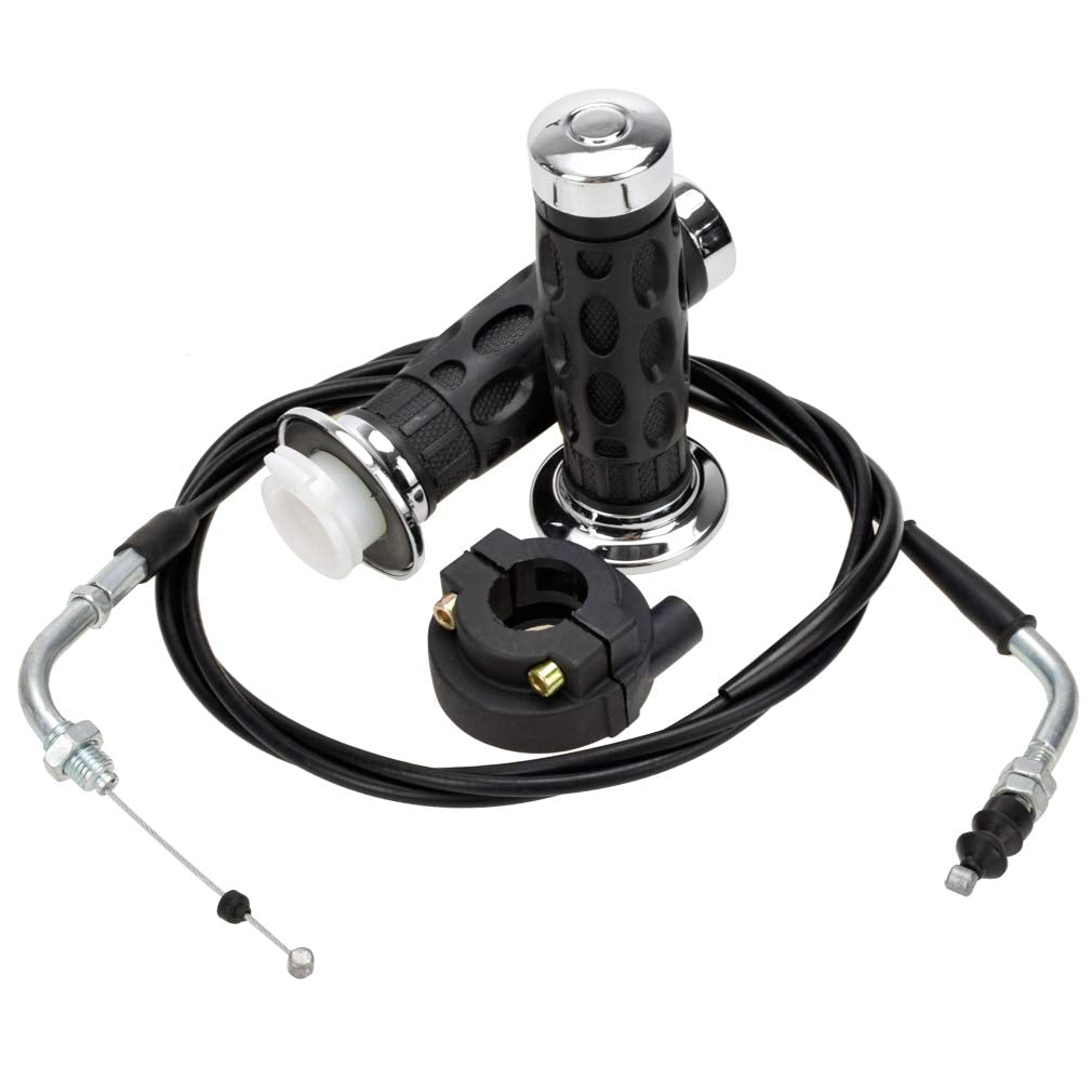 Hiaors Throttle Twist Grip Set 78 Scooter Throttle Cable For Gy6 50Cc, 80Cc, 125Cc, 150Cc Qmb139 157Qmj Jonway Roketa Nst Taotao Vip Future Champion Wildfire Chinese Scooter Moped Parts