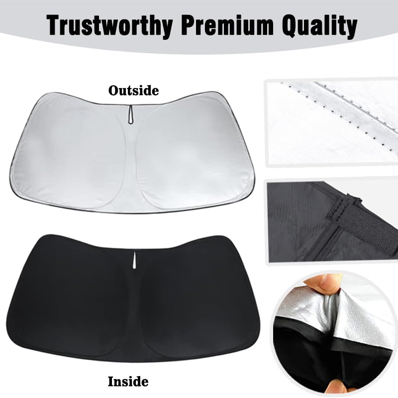 M-s-tag Custom Windshield Sun Shade for ME 2021 2022 2023 2024 2025 Front Window Sunshade Sun Visor 240T Shade Blocks UV Rays Ca