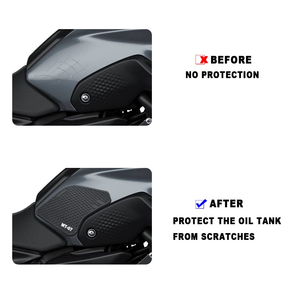 Wodpice Motorcycle Gas Tank Protectors for MT 07, Non-Slip Fuel Tank Sticker, Waterproof Fuel Tank Side Traction Pad for MT-07 M
