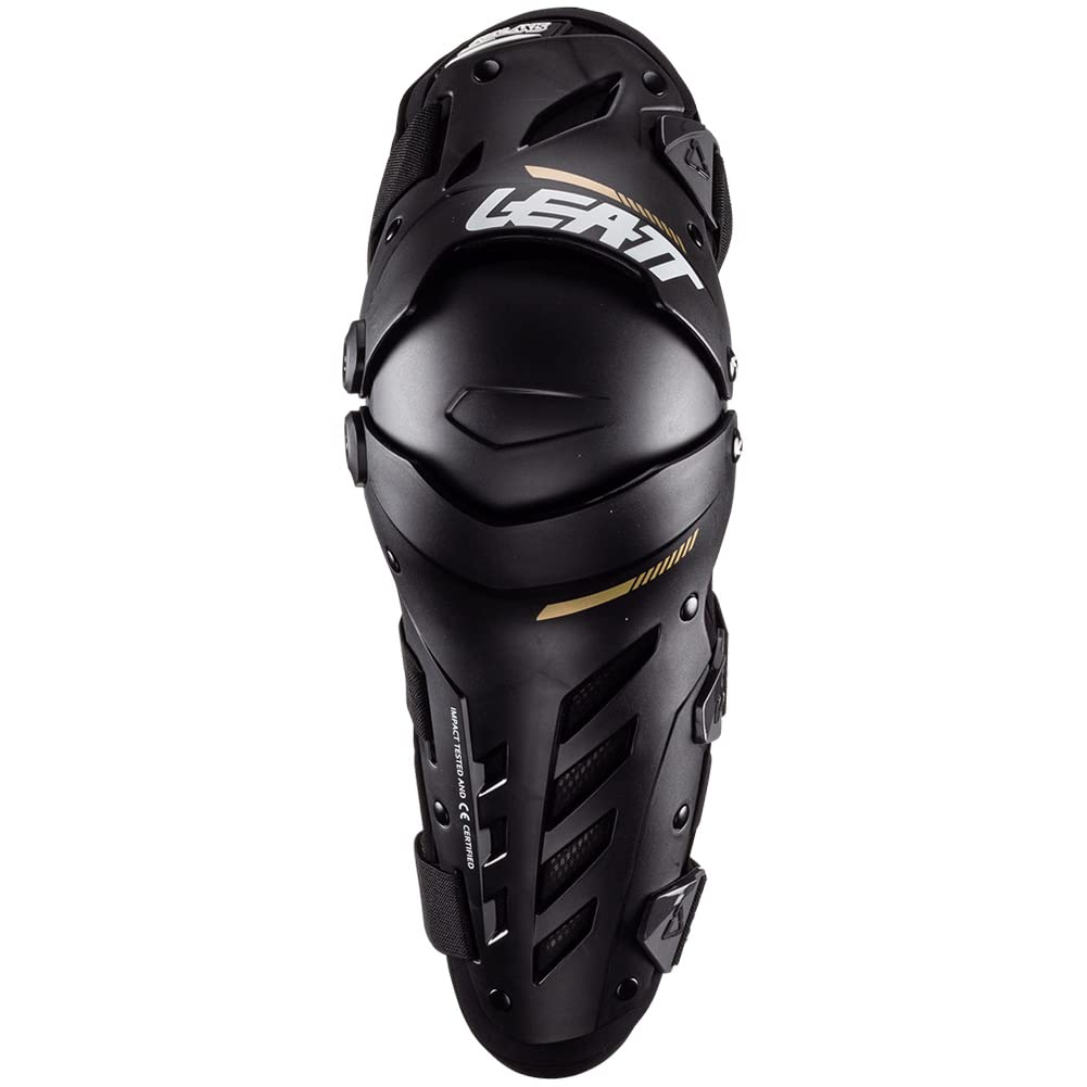 Leatt Brace Unisex-Adult Motorcycle Pivoting Knee And Shin Hard Shell Impact Foam Guard (Black, Large)