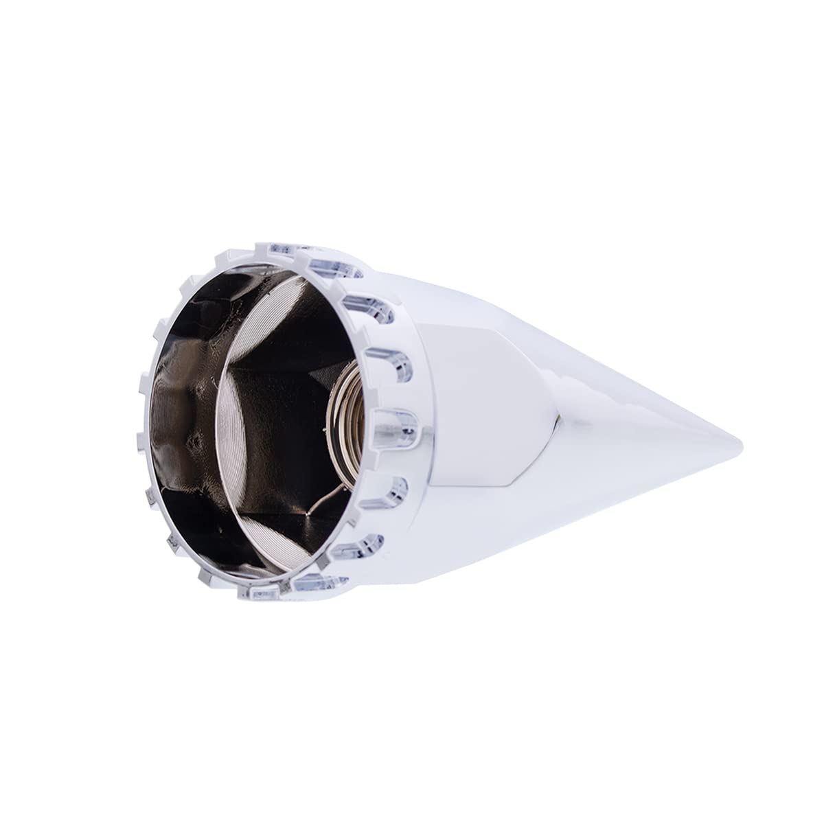 United Pacific 10569 33mm x 4     Chrome Plastic Super Spike Thread-On Nut Covers Caps, 33mm Thread-On Lug Nut Fitting, Truck Ac