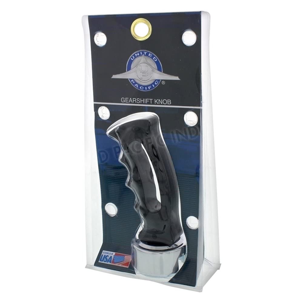 United Pacific 70694 - Manual Transmission Shift Knob - Black ''Slot'' 13/15/18 Speed Gearshift Knob With Adapter