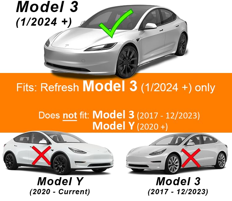 Custom Cut Graphics Vinyl Logo Wrap for Tesla Model 3 (2024+) - Standard Wrap, Gloss Teal, 2 pc-Set