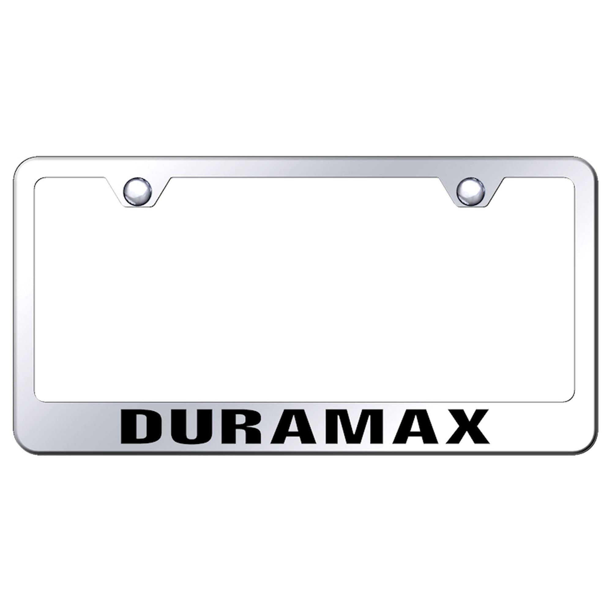 Au-Tomotive Gold Laser Etched Logo Stainless Steel License Plate Frame For Chevy Duramax (Chrome)
