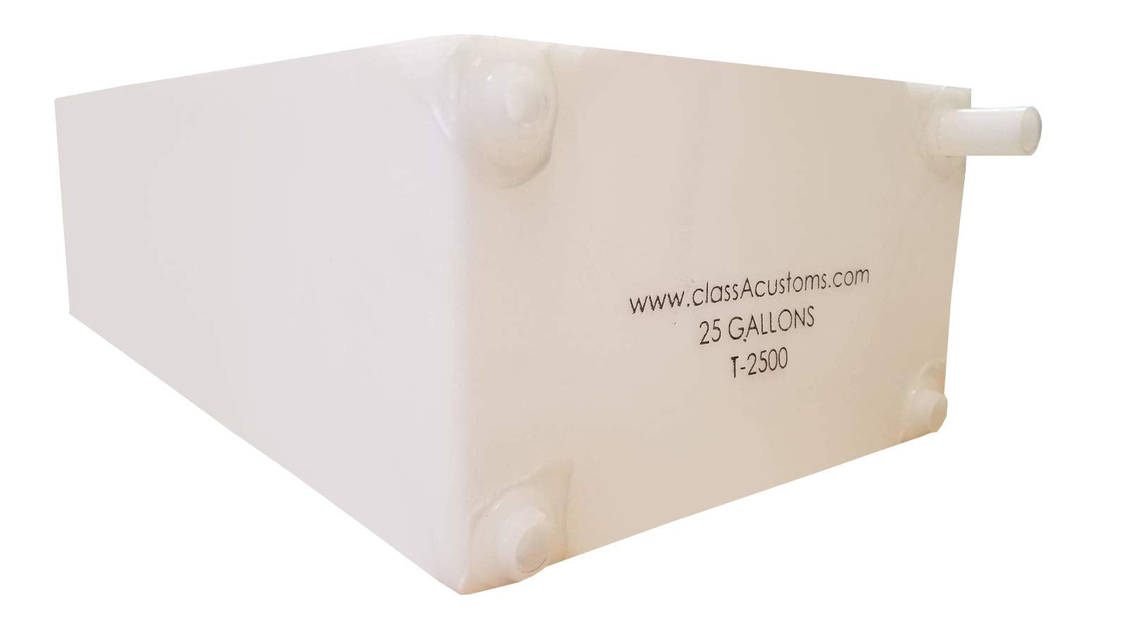 Class A Customs Spouted 25 Gallon RV Fresh & Gray Water Holding Tank - White Polyethylene