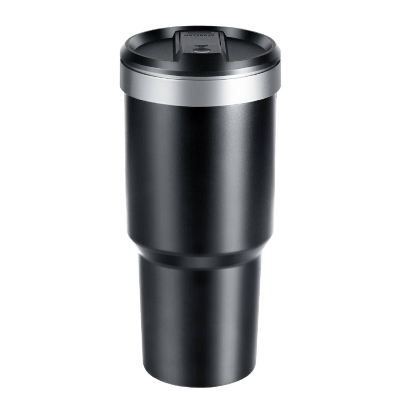 BNF Large Capacity Car Trash Can Wet and Dry Use Vehicle Garbage Bin Push Accessible Lid Automotive Waste Basket Leakproof, Blac
