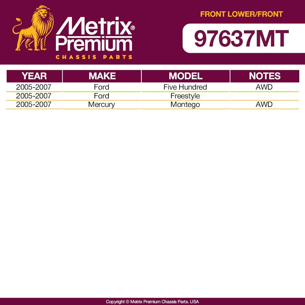 Metrix Premium Chassis Parts - 4 Pc Front Lower Control Arm & Front Sway Bar Stabilizer End Link Kit Fits 05-07 Ford Five Hundre
