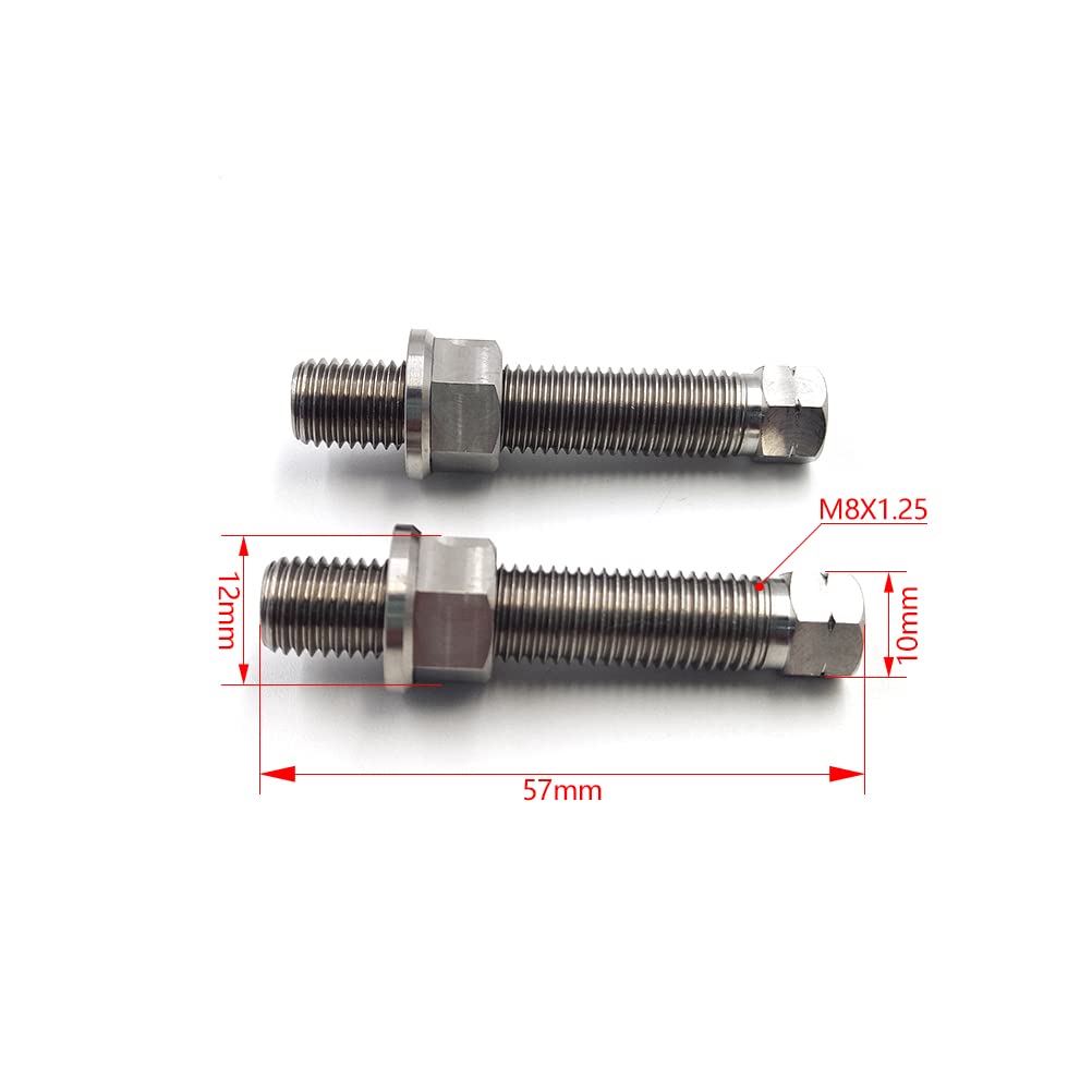 Prootom Motorcycle Titanium Alloy Chain Adjuster Bolt 1 Pair M8*1.25 Motocross For Crf Wrf Yzf Kxf Rmz Dirt Bike (M8 Natual)