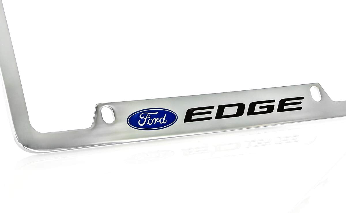 Ford Edge Chrome Plated Brass Metal License Plate Frame Holder 4 Hole