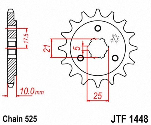 Jt Sprockets Jtf1448.14 14T Steel Front Sprocket , Black