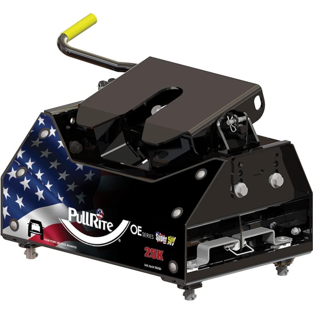 Pullrite 1800 Oe Puck Series Super 5Th Fifth Wheel Hitch For Gm 2020 Long Bed Trucks, Black