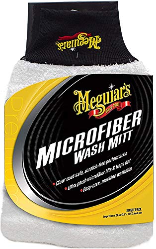 MeguiarS Microfiber Wash Mitt Large Size Machine Washable Reusable Superthick Absorbent Wash Mitt For Ultimate Finish Safer Wa