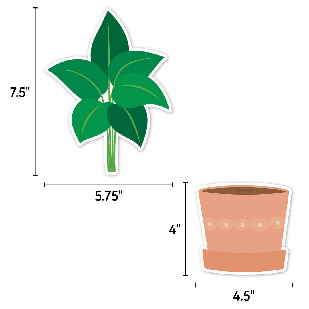 Ctp Potted Plants 6'' Cut-Outs Learning D  Cor Accents For Classroom (Creative Teaching Press 10597)