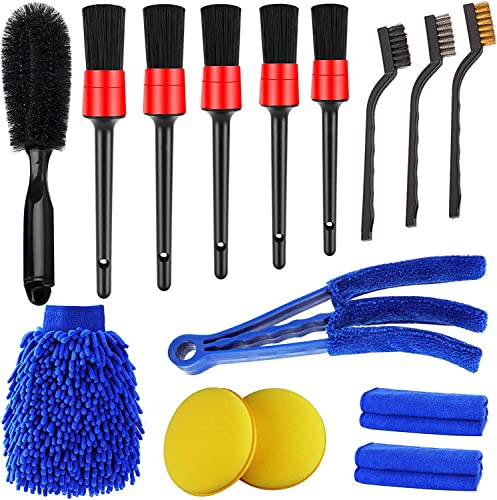 Afrodite Cleaning Tool Kit,Exterior Interior Detailing Brush Set For Cleaning Wheels, Dashboard, Interior, Exterior, Leather, Ve
