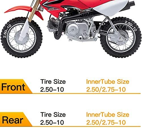 Staibc Heavy Duty 2.50/2.75-10'' Dirt Bike Tubes With Tr4 Straight Valve Stem 2.50-10 2.75-10 Inner Tubes Compatible With Most 2