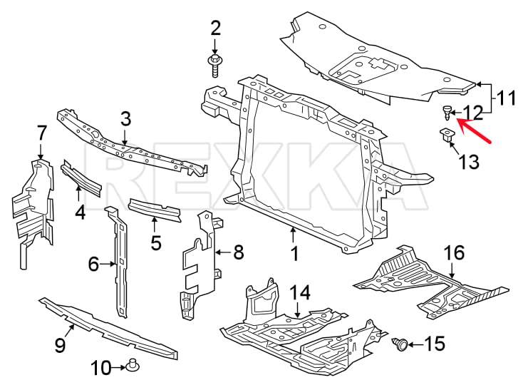 Rexka 20pcs Engine Cover Retainer Clips for Honda Odyssey, Pilot, Ridgeline, Acura MDX, RDX, TLX - Steel, One Size