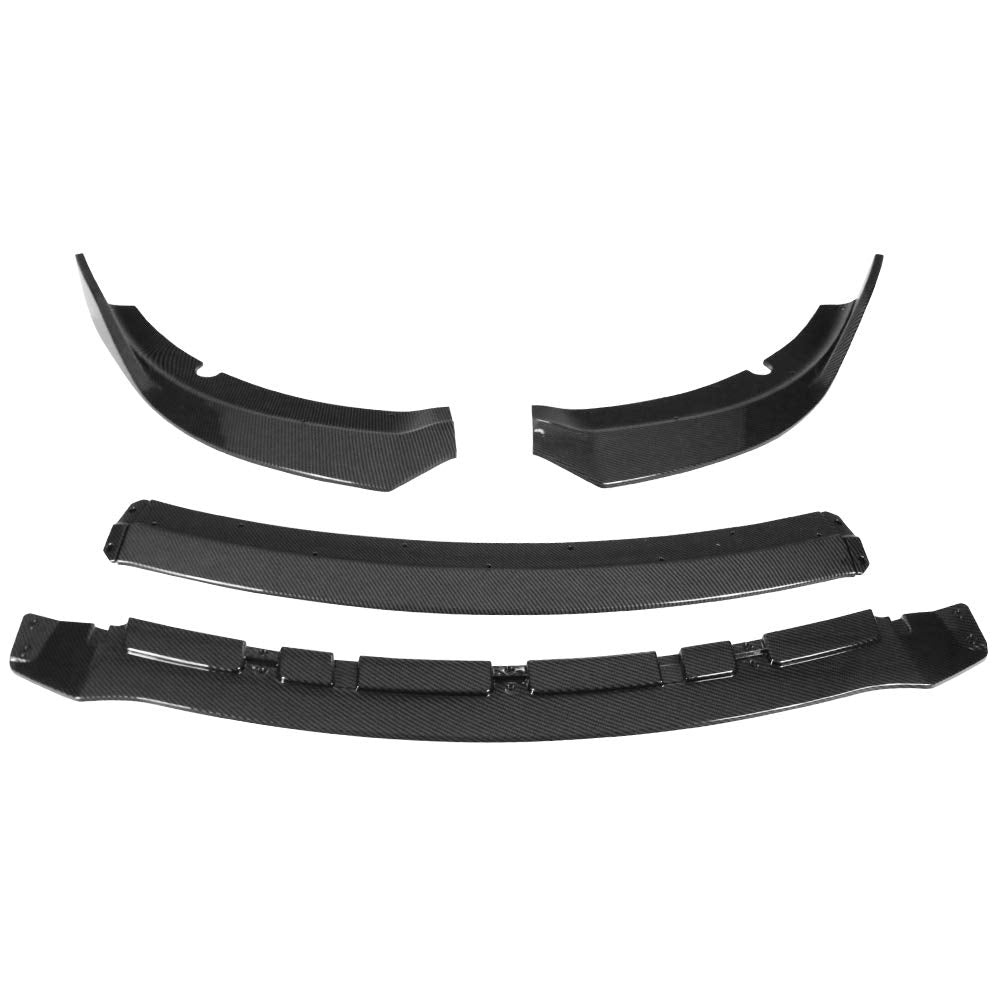 FREEMOTOR802 Front Bumper Lip Splitter for 2015-2023 Dodge Charger SRT, V3 Style, Matte Black ABS Plastic, 4PCS Air Dam Chin Spoiler