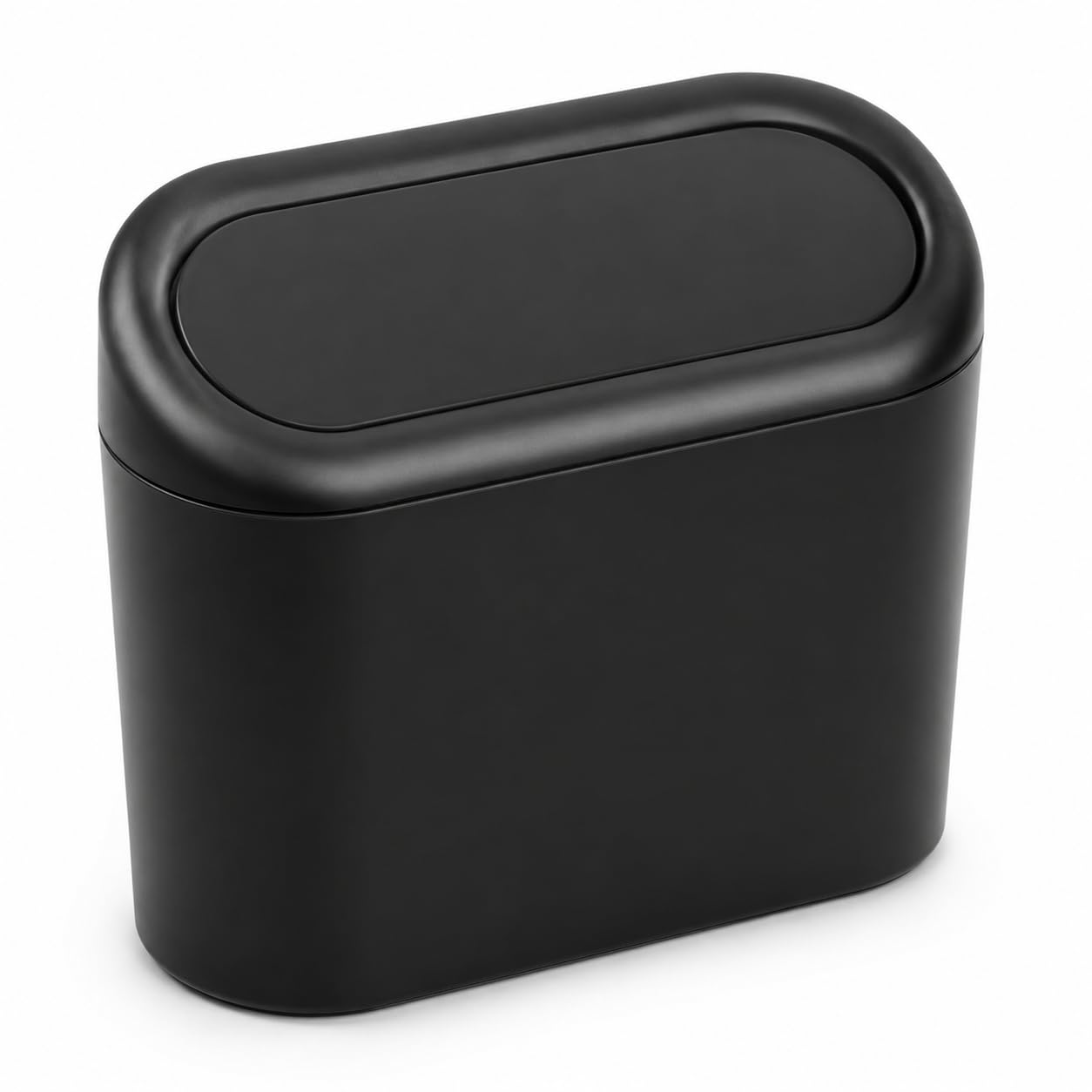NEUVILLETTE Car Trash Bin with Lid, Mini Hanging Car Dustbin with Back Clip, Push Button Clamshell Garbage Container for Door Pa