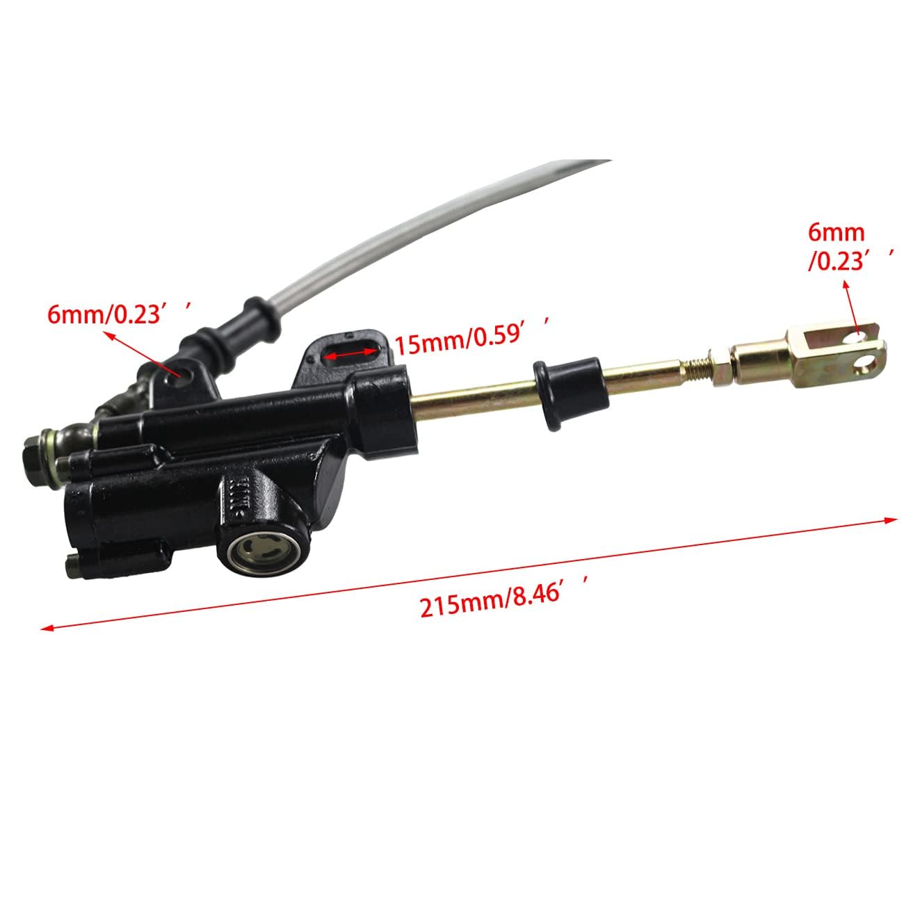 PRO BAT 12mm Hydraulic Rear Disc Brake Caliper System + Pad Assembly for SDG SSR 107cc 110cc 125cc 140cc PIT PRO Dirt Bike (Blac