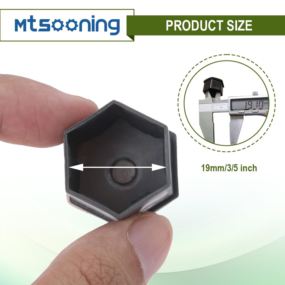 Mtsooning  20Pcs Wheel Nut Caps,19Mm Black Vinyl Flexible Lug Covers,Auto Hub Lug Nut Bolt Cover With Remover Tool