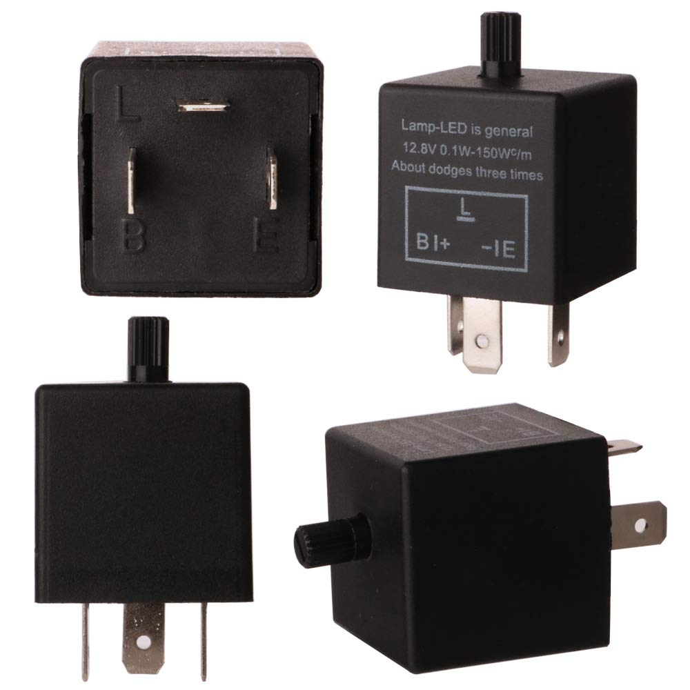 Gebildet 2 Pieces 12V 3 Pin Electronic Led Flasher Relay 0.1W-150W C/M Motorcycle Turn Signal Adjustable Flasher Cf-13Kt, Comes