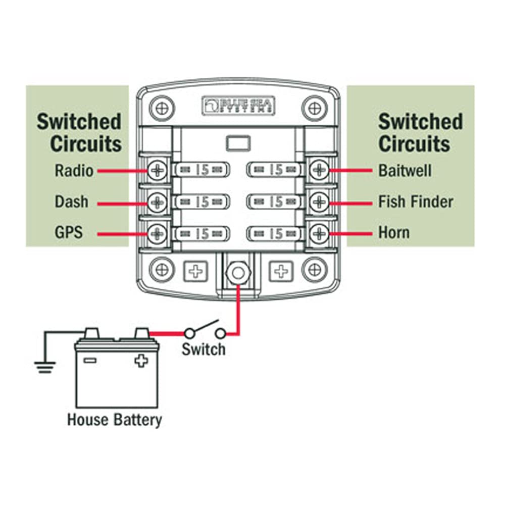 Blue Sea Systems 5028 St Blade Fuse Block 6 Circuit With Cover