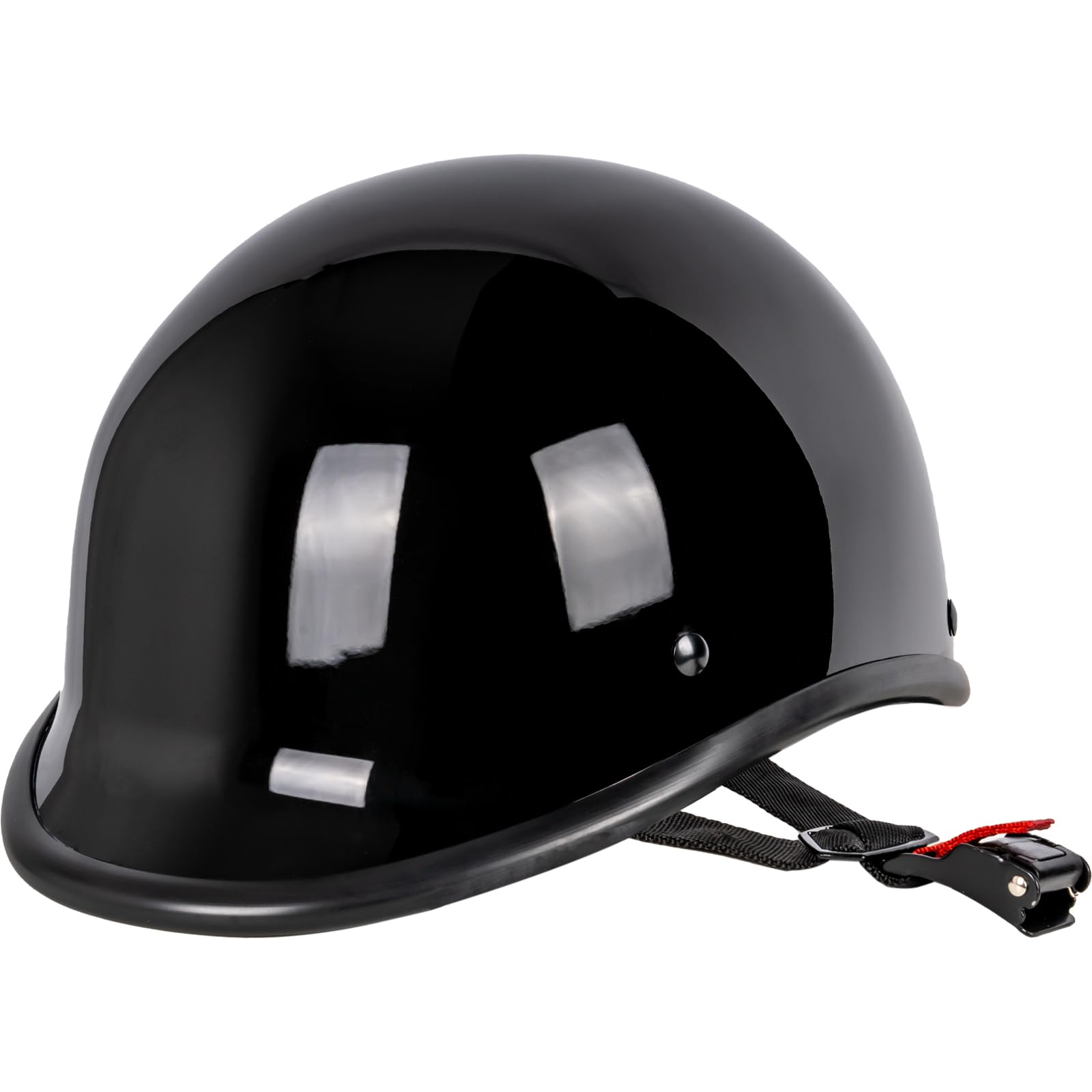 Yesmotor Vintage Motorcycle Half Helmet - Lightweight DOT Approved, Large, Light Black, Open-Face Design, Plastic